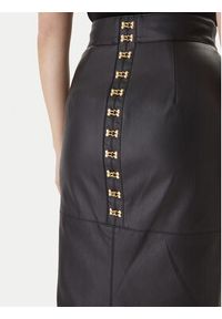 Elisabetta Franchi Spódnica z imitacji skóry GO-145-57E2 Czarny Regular Fit. Kolor: czarny. Materiał: syntetyk #4