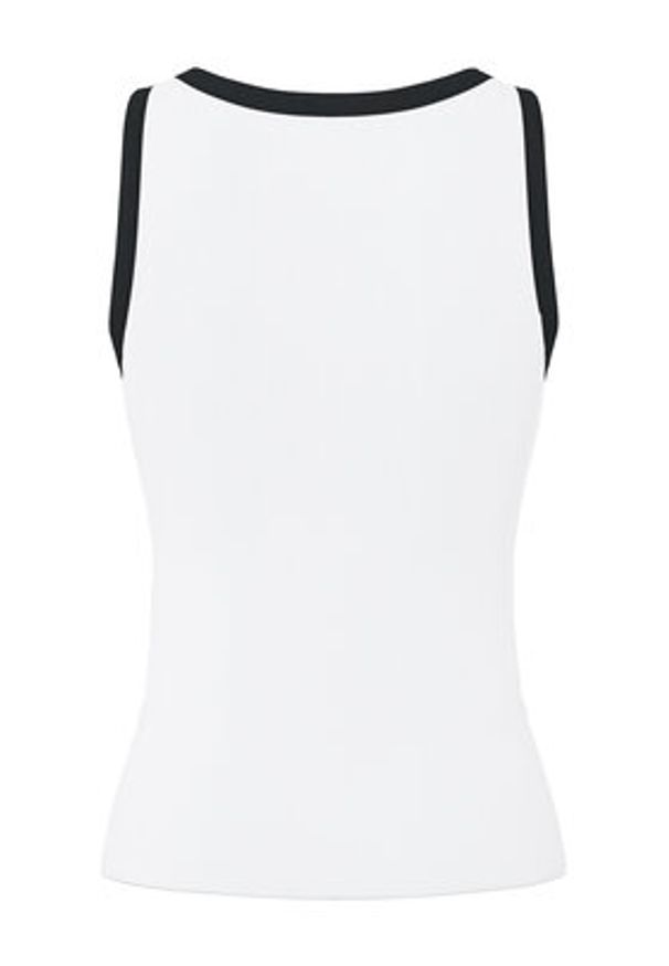 Pieces Top May 17154484 Biały Slim Fit. Kolor: biały. Materiał: bawełna