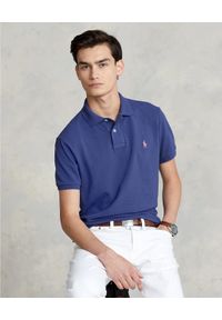 Ralph Lauren - RALPH LAUREN - Błękitna koszulka polo z haftowanym logo. Typ kołnierza: polo. Kolor: niebieski. Materiał: bawełna, tkanina. Długość rękawa: krótki rękaw. Wzór: haft #3