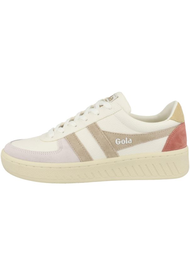 Buty do chodzenia damskie Gola Grandslam Trident 2024. Kolor: biały. Materiał: materiał, skóra. Szerokość cholewki: normalna. Sport: turystyka piesza