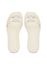 Calvin Klein Klapki Flat Slide W/Ck Hw Big - Lth HW0HW02482 Écru. Materiał: skóra