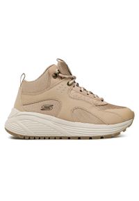 skechers - Buty trekkingowe damskie SKECHERS BOB SPARROW 2.0 MT eko skóra. Okazja: na co dzień. Kolor: beżowy. Materiał: skóra. Model: Skechers Sport