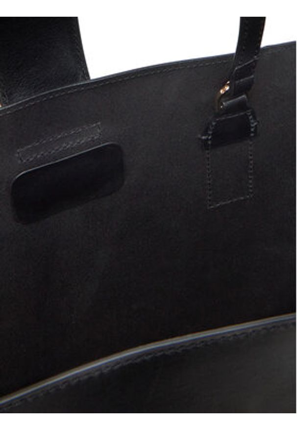 TOMMY HILFIGER - Tommy Hilfiger Torebka Heritage Leather Tote AW0AW17209 Czarny. Kolor: czarny. Materiał: skórzane