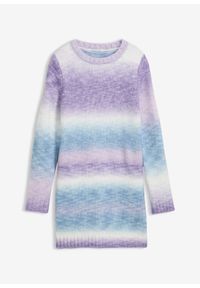 bonprix - Sukienka dzianinowa. Kolor: fioletowy. Materiał: dzianina. Styl: elegancki