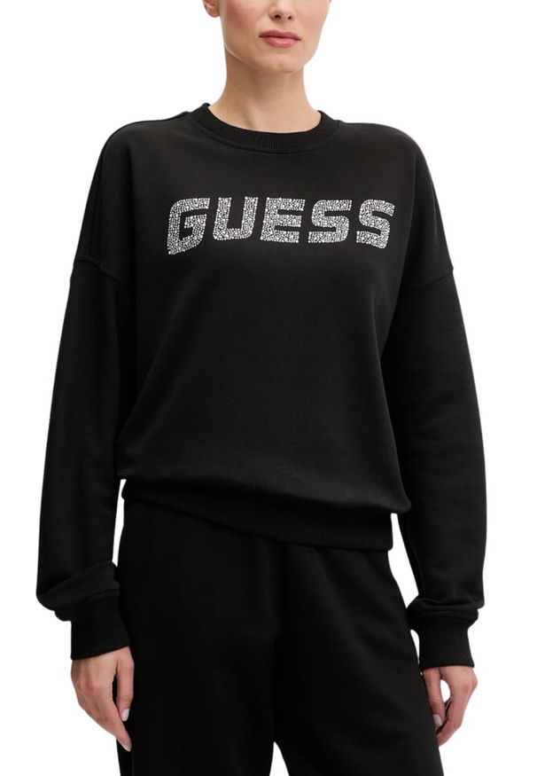 Guess - GUESS Czarna damska bluza Primula, Rozmiar L. Kolor: czarny