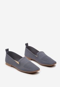 Renee - Niebieskie Ażurowe Mokasyny z Kwadratowym Noskiem Ritia. Okazja: na co dzień. Kolor: niebieski. Materiał: len, materiał, jeans. Wzór: ażurowy. Obcas: na obcasie. Styl: elegancki, casual. Wysokość obcasa: niski #2