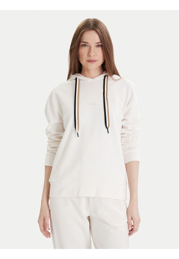 BOSS - Boss Bluza CP Stripe 50524760 Écru Regular Fit. Materiał: bawełna