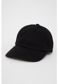 RVCA czapka kolor czarny gładka. Kolor: czarny. Wzór: gładki