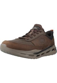 skechers - Buty SKECHERS ARCH FIT ORVAN - MOXLEY Brązowy. Kolor: brązowy. Materiał: syntetyk, tkanina