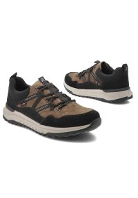 Brązowe Półbuty Rieker Modne Obuwie Męskie. Okazja: na spacer, na co dzień. Kolor: brązowy. Materiał: materiał. Styl: casual, sportowy #2