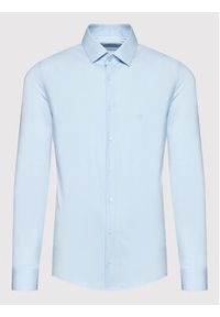 Calvin Klein Koszula Poplin K10K108229 Niebieski Slim Fit. Kolor: niebieski. Materiał: bawełna