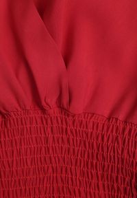 Born2be - Bordowa Sukienka z Wiskozy Saede. Okazja: na co dzień. Kolor: czerwony. Materiał: wiskoza. Wzór: gładki. Sezon: lato. Typ sukienki: kopertowe. Styl: casual. Długość: mini #6