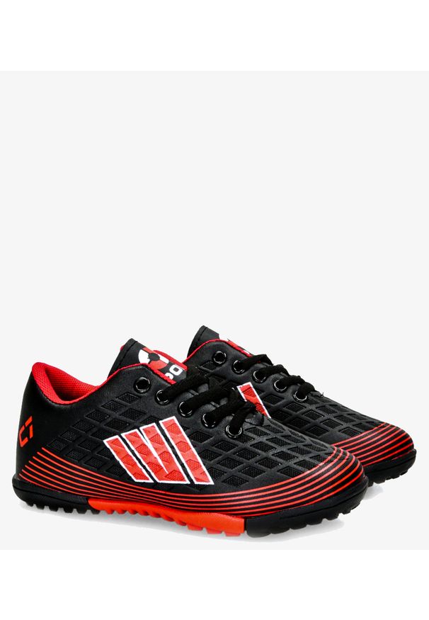 Casu - Czarne buty sportowe orliki sznurowane casu 21m1/m. Kolor: czerwony, wielokolorowy, czarny