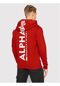 Alpha Industries Bluza Back Print 178318 Czerwony Regular Fit. Kolor: czerwony. Materiał: bawełna. Wzór: nadruk #5