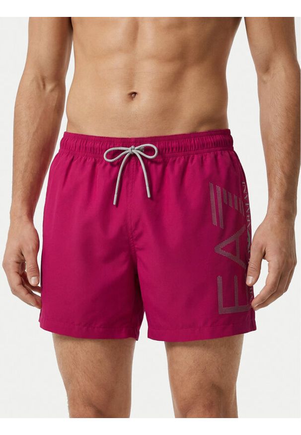 EA7 Emporio Armani Szorty kąpielowe 7M002001 AF14497 MA090 Różowy Regular Fit. Kolor: różowy. Materiał: syntetyk