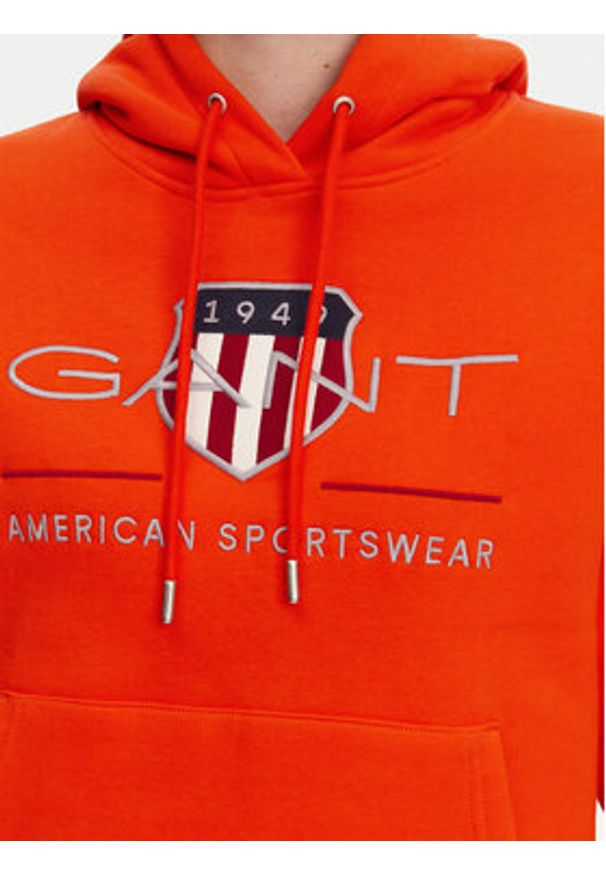 GANT - Gant Bluza Archive Shield 4200276 Pomarańczowy Regular Fit. Kolor: pomarańczowy. Materiał: bawełna