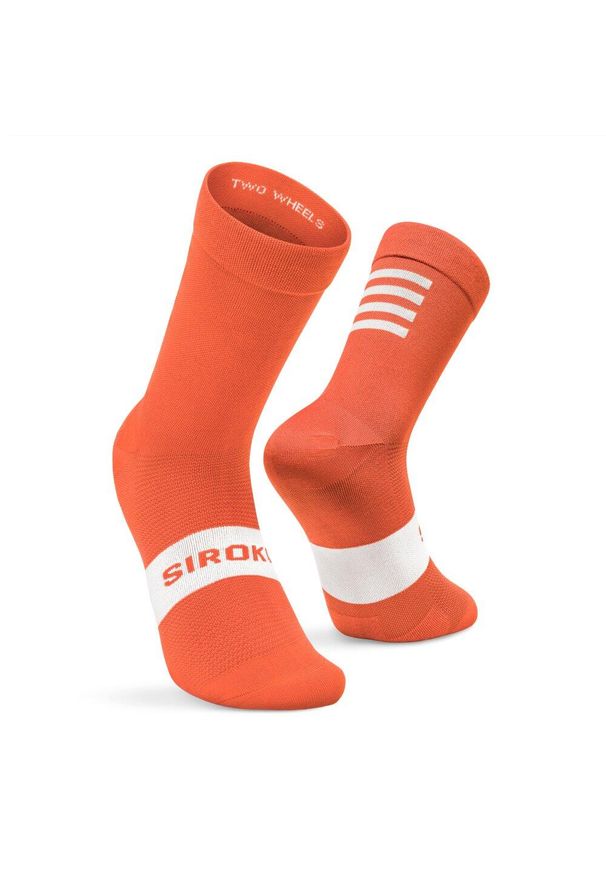 SIROKO - Skarpetki rowerowe unisex S1 Black Kapelmuur. Kolor: pomarańczowy. Materiał: elastan, nylon. Sport: kolarstwo