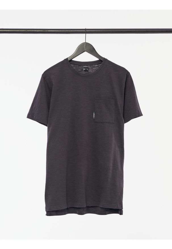 outhorn - Gładki t-shirt męski. Okazja: na co dzień. Materiał: bawełna, dzianina, materiał. Wzór: gładki. Styl: casual