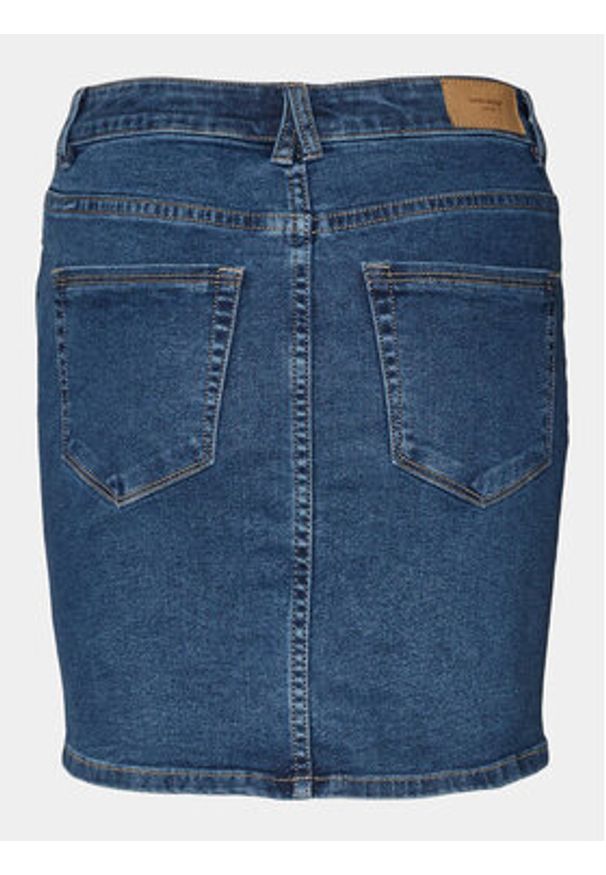 Vero Moda Spódnica jeansowa Luna 10279491 Niebieski Regular Fit. Kolor: niebieski. Materiał: bawełna