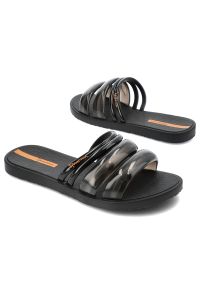 Czarne Klapki Ipanema Płaskie Obuwie Damskie. Okazja: na co dzień, na plażę, na spacer. Kolor: czarny. Sezon: lato. Styl: casual, elegancki #4