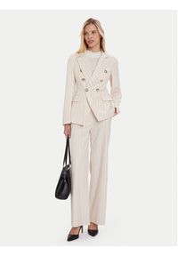 Maryley Spodnie materiałowe 25IB598/M17/35PA Écru Regular Fit. Materiał: syntetyk #2