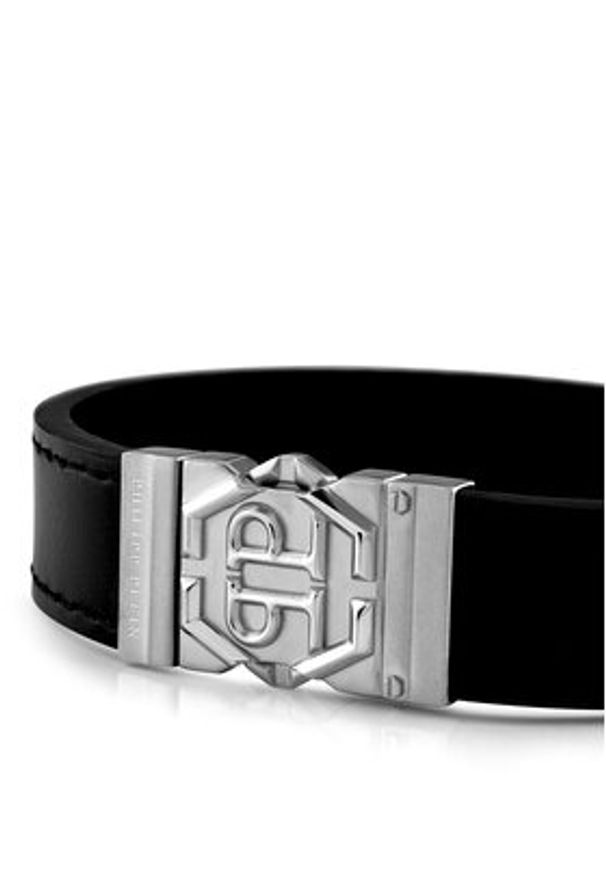 Philipp Plein - PHILIPP PLEIN Bransoletka Hexagon Tactical Buckle PJVEA01BS Czarny. Kolor: czarny