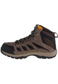 columbia - Buty trekkingowe męskie Columbia Crestwood Mid Waterproof. Zapięcie: sznurówki. Kolor: wielokolorowy, brązowy. Materiał: guma, skóra, tkanina, zamsz, materiał, syntetyk. Szerokość cholewki: normalna