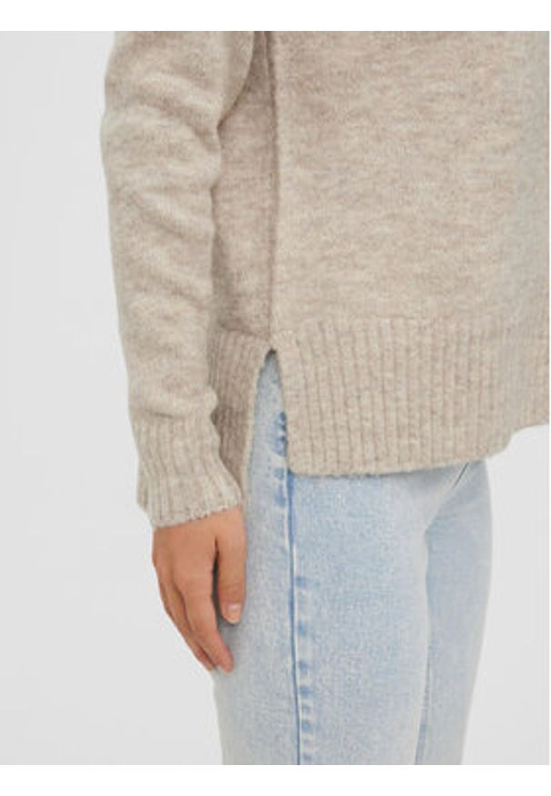 Vero Moda Sweter 10269229 Beżowy Regular Fit. Kolor: beżowy. Materiał: syntetyk