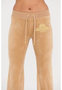Juicy Couture - JUICY COUTURE Beżowe damskie spodnie Arched Metallic Layla, Rozmiar L. Kolor: beżowy #6