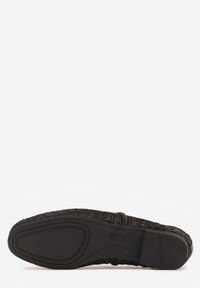 Born2be - Czarne Ażurowe Balerinki z Imitacji Plecionki z Paskiem Naeraea. Okazja: na co dzień. Zapięcie: pasek. Kolor: czarny. Materiał: len. Wzór: ażurowy. Sezon: wiosna, lato. Styl: casual, klasyczny #4