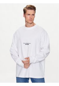 Calvin Klein Jeans Bluza J30J323098 Biały Regular Fit. Kolor: biały. Materiał: bawełna #1