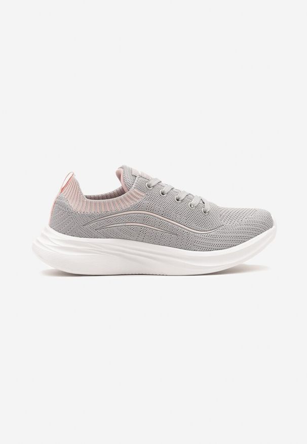Renee - Jasnoszare Buty Sportowe Sneakersy Siateczkowe z Elastyczną Cholewką Alirone. Okazja: na co dzień. Kolor: szary. Materiał: jeans. Szerokość cholewki: normalna