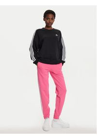 Adidas - adidas Bluza Essentials 3-Stripes Sweatshirt IC8766 Czarny Loose Fit. Kolor: czarny. Materiał: bawełna #4