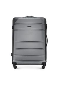 Wittchen - Duża walizka z ABS-u żłobiona szara. Kolor: szary. Materiał: guma. Styl: klasyczny #1