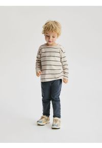 Reserved - Bawełniane legginsy - granatowy. Kolor: niebieski. Materiał: bawełna