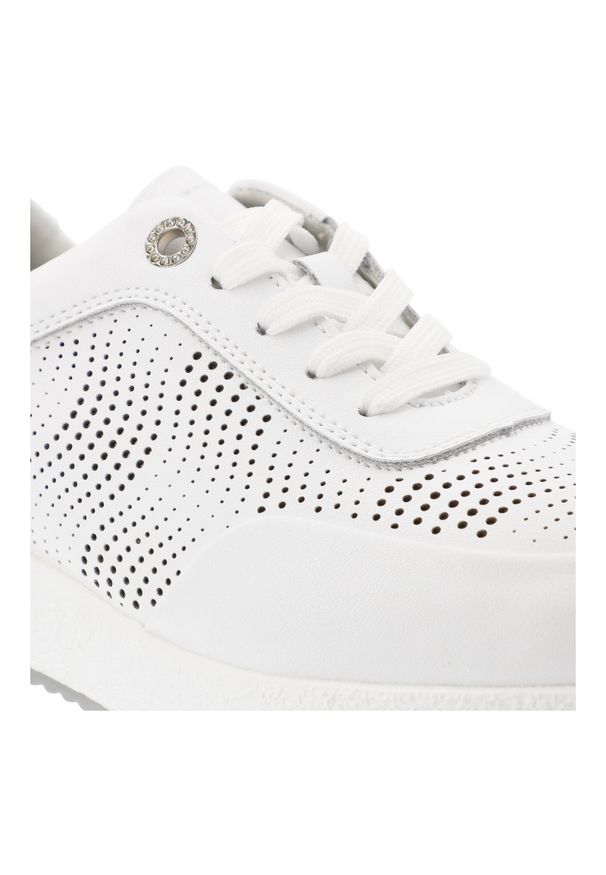 Białe Sneakersy S.Barski Sportowe Obuwie Damskie. Okazja: na co dzień. Zapięcie: sznurówki. Kolor: biały. Materiał: materiał. Szerokość cholewki: normalna