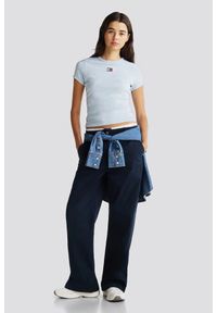 Tommy Jeans - TOMMY JEANS Błękitny t-shirt damski, Rozmiar M. Kolor: niebieski #5