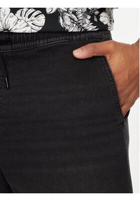 Jack & Jones - Jack&Jones Szorty jeansowe Chris 12249165 Czarny Relaxed Fit. Kolor: czarny. Materiał: bawełna