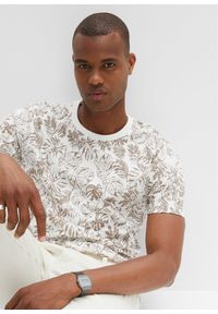 bonprix - T-shirt z bawełny organicznej. Kolor: biały. Materiał: bawełna. Wzór: nadruk