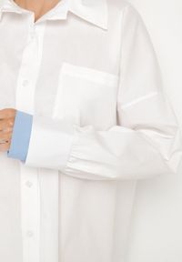 Born2be - Biała Klasyczna Koszula z Bawełny o Kroju Oversize Ronavelle. Okazja: na co dzień, na spotkanie biznesowe, do pracy. Typ kołnierza: kołnierzyk klasyczny. Kolor: biały. Materiał: bawełna. Długość rękawa: długi rękaw. Długość: długie. Wzór: aplikacja. Styl: klasyczny #4