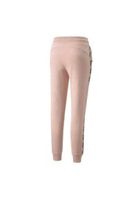 Puma - Spodnie Do Joggingu Damskie Power Tape. Kolor: różowy. Materiał: dresówka. Sport: bieganie