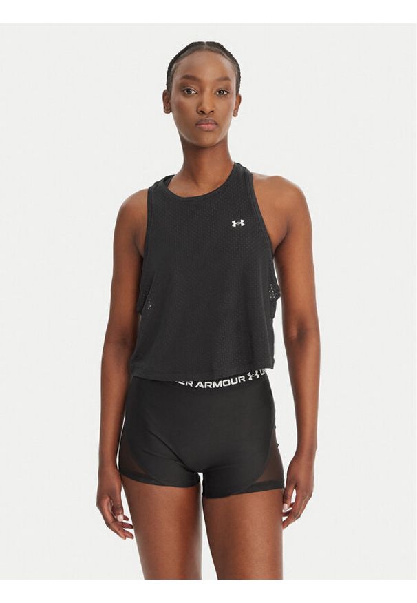 Under Armour T-Shirt Motion 6011229 Czarny Slim Fit. Kolor: czarny. Materiał: syntetyk