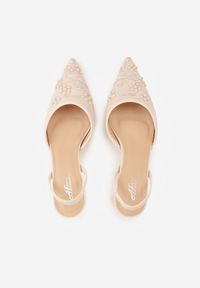 Born2be - Beżowe Sandały na Szpilce Ozdobione Koralikami i Haftem Iphorise. Okazja: na co dzień. Kolor: beżowy. Wzór: aplikacja, haft. Obcas: na szpilce. Styl: casual, elegancki, klasyczny, wizytowy #2