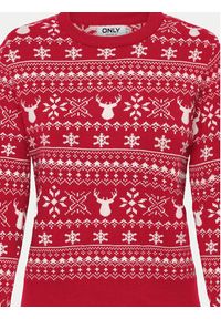 only - ONLY Sweter Xmas Winter 15327601 Czerwony Regular Fit. Kolor: czerwony. Materiał: syntetyk