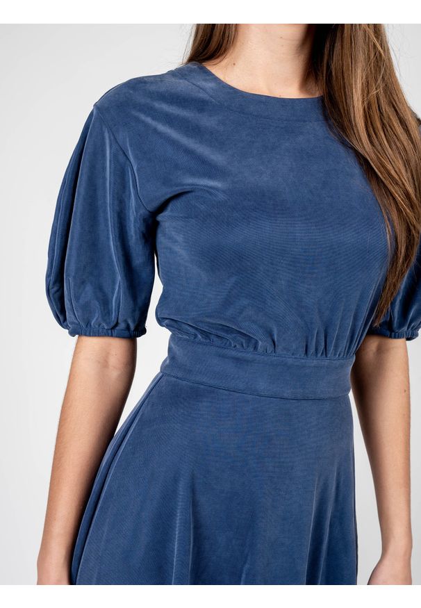 Elisabetta Franchi Sukienka | AB-969-3948-V283 | Kobieta | Niebieski. Okazja: na co dzień. Kolor: niebieski. Materiał: bawełna, wiskoza, elastan. Typ sukienki: proste. Styl: casual