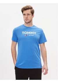 Tommy Jeans T-Shirt Tjm Slim Essential Tommy Tee DM0DM18264 Niebieski Slim Fit. Kolor: niebieski. Materiał: bawełna #1