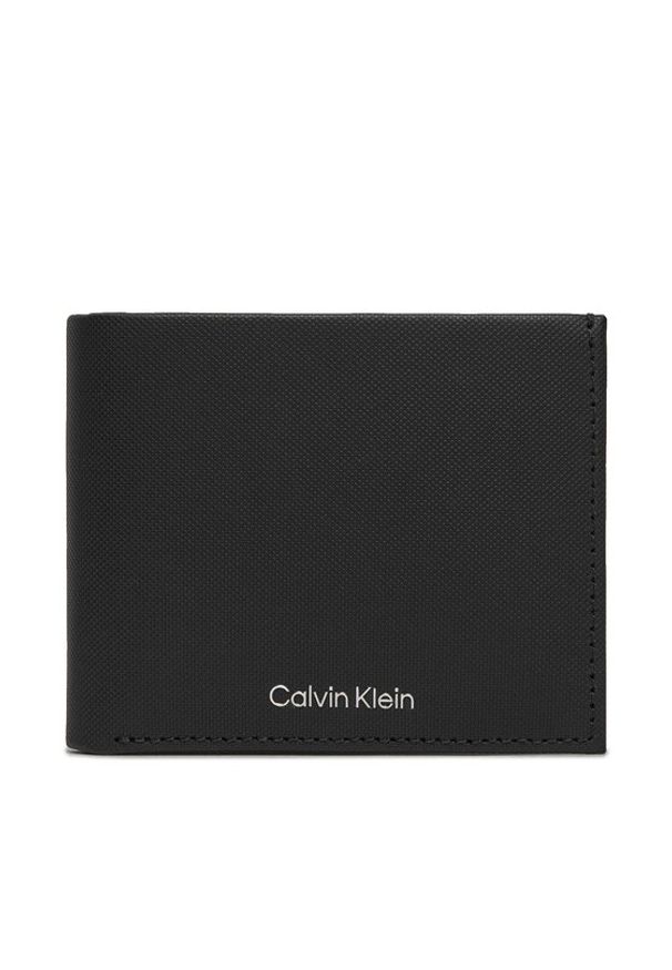 Calvin Klein Duży Portfel Męski Ck Must Bifold 5Cc W/Coin K50K511381 Czarny. Kolor: czarny. Materiał: skóra