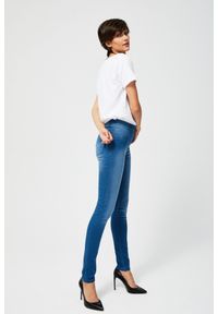 MOODO - Niebieskie jegginsy. Kolor: niebieski. Materiał: jeans, elastan, poliester, bawełna. Długość: długie. Wzór: gładki #3