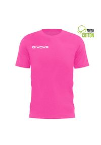 Koszulka Bawełniana Givova XL - Fuksja Fluo do Sportu i Czasu Wolnego. Kolor: różowy. Materiał: bawełna. Sport: piłka nożna