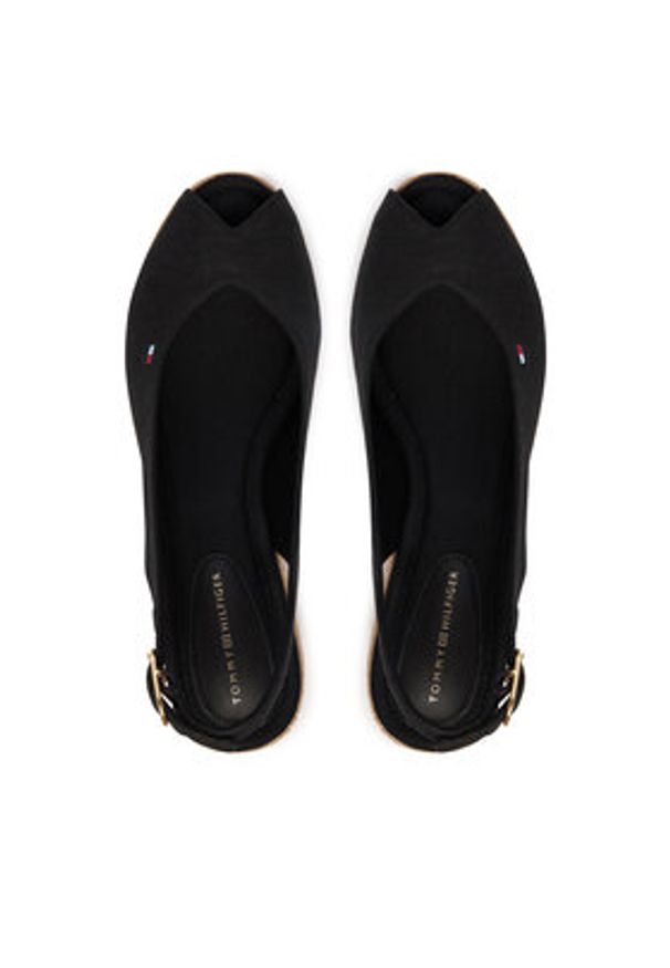 TOMMY HILFIGER - Tommy Hilfiger Espadryle Mid Wedge Espad Slingback FW0FW09228 Czarny. Kolor: czarny. Materiał: materiał